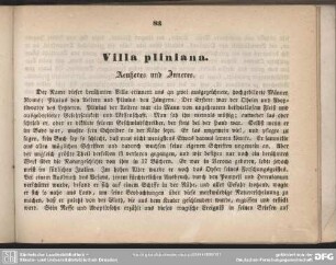 Villa Pliniana. Aeußeres und Inneres