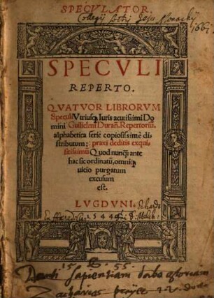 Speculum iudiciale, 1