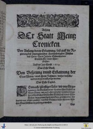 Das erste Buch. Der Statt Meintz Chronicken.