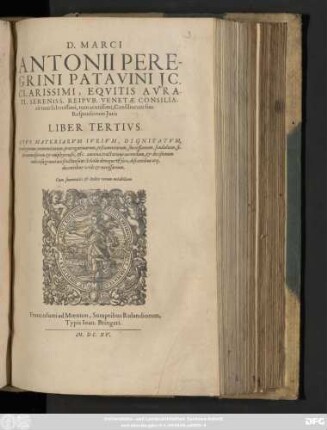 3: Opus Materiarum Iurium, Dignitatum ...