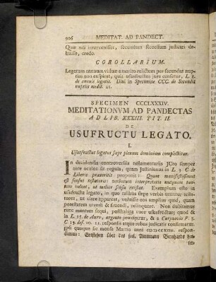 906-909, Sp. 384. De Usufructu legato