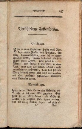 Verschiedene Fastenspeisen.