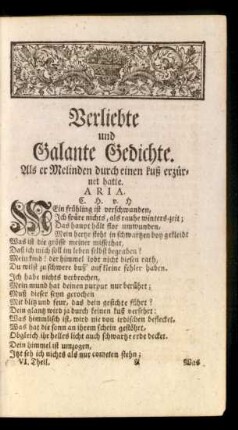 Verliebte und Galante Gedichte