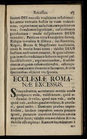 Ecclesiæ Romanæ Excessus.