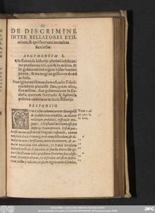 De Discrimine Inter Bellatores Ethnicos, & qui fuerunt membra Ecclesiae.