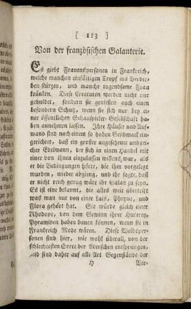 Von der französischen Galanterie.