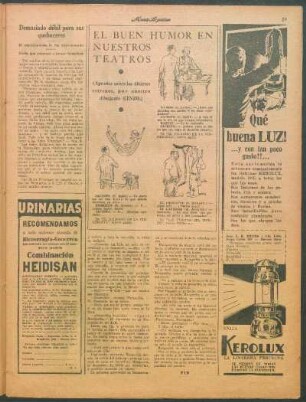 El buen humor en nuestros teatros [Caricaturas] : (Apuntes sobre los últimos estrenos, por nuestro dibujante Ginzo)