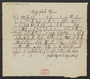 Brief an B. Schott's Söhne : 25.11.1822