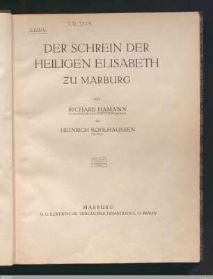 Der Schrein der heiligen Elisabeth zu Marburg