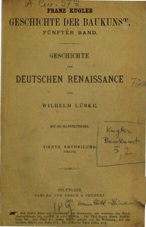 Geschichte der deutschen Renaissance. 2