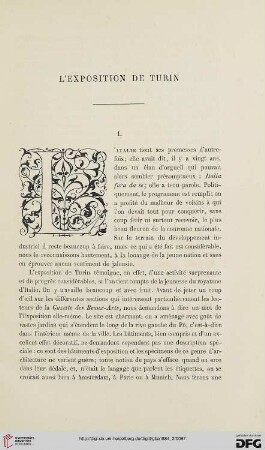 2. Pér. 30.1884: L' exposition de Turin