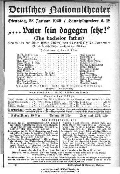 "... Vater sein dagegen sehr!" (The bachelor father)