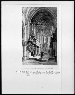 Inneres der Schloßkirche zu Altenburg anch Osten