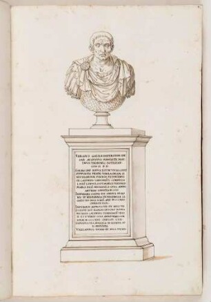 Bildnisbüste des römischen Kaisers Galba, in: Series continuata omnium Imperatorum [...], Bd. 1, Bl. 8