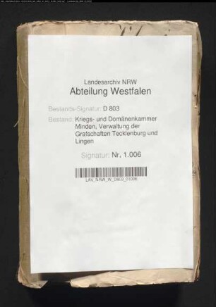 Abnahme der Zuschlagsgelderrechnungen von der Grafschaft Lingen