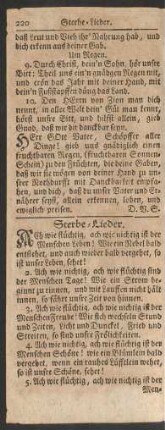 Sterbe-Lieder