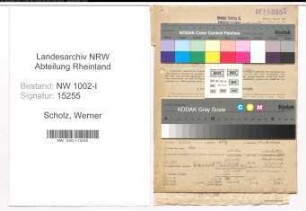 Entnazifizierung Werner Scholz, geb. 13.01.1907 (Jurist)