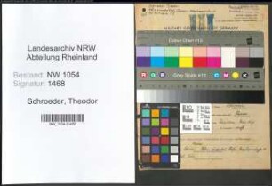 Entnazifizierung Theodor Schroeder , geb. 28.06.1873 (Bahnamtmann)