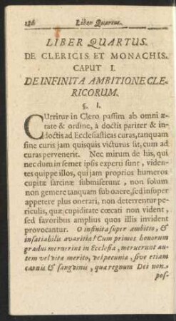 Liber Quartus. De Clericis Et Monachis.