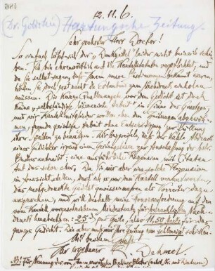 Brief an die Hartung'sche Zeitung