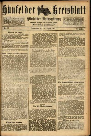 Ausgabe vom Donnerstag, den 14. August 1924.