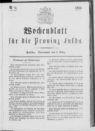 Nr. 9, Ausgabe vom 3. März 1860