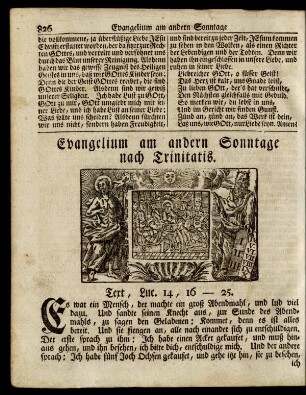 Evangelium am andern Sonntage nach Trinitatis. Text, Luc. 14, 16-25.