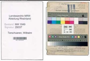 Entnazifizierung Wilhelm Terschueren , geb. 27.08.1888 (Baukaufmann)