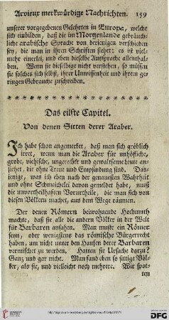 Das eilfte Capitel. Von denen Sitten derer Araber