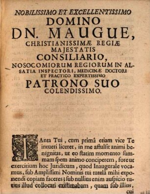 Dissertatio inauguralis juridica sistens modum bene nascendi et bene moriendi, seu quaestiones quasdam medico-legales circa natales ac fatales hominis dies
