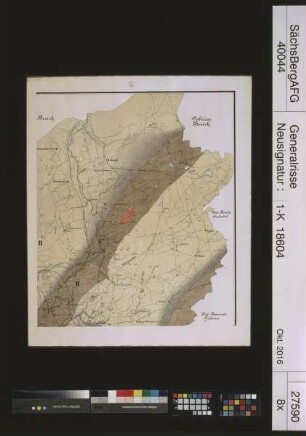 Montan-Geologische Karte des Bergbauterrains Pribram - Birkenberg