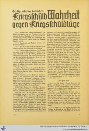 Die Sprache der Tatsachen: Kriegsschuld Wahrheit gegen Kriegsschuldlüge.
