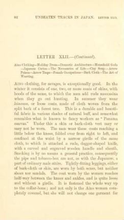 Letter XLII. - (Continued). Aino clothing ...