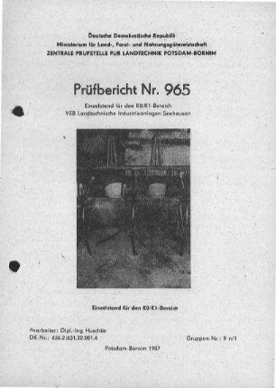 Einzelstand für den K0/K1- Bereich