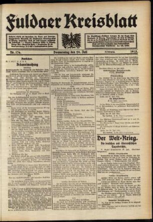 Ausgabe vom Donnerstag, den 29. Juli 1915.