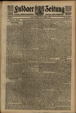 Zweite Ausgabe vom Samstag, den 17. Oktober 1908.