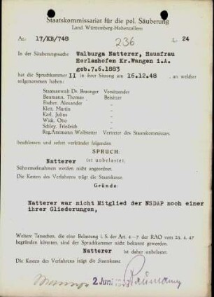 Natterer, Walburga