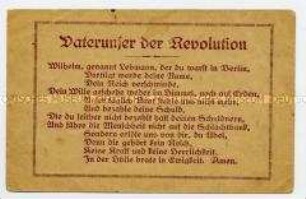 Postkarte mit satirischem Gebet auf Wilhelm II.