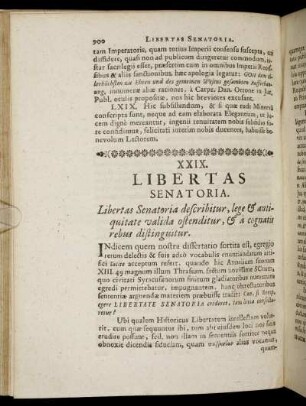 XXIX. Libertas Senatoria – XXX. Dissertatio Politica Ad Lysiæ Summi Oratoris Orationes XV. & XXX. ΔΟΚΙΜΑΣΙΑΝ ΑΤΤΙΚΗΝ