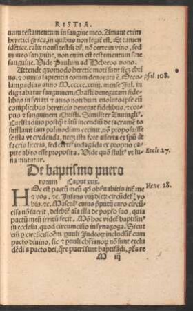 De baptismo puerorum Caput xxix.