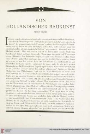 2: Von holländischer Baukunst