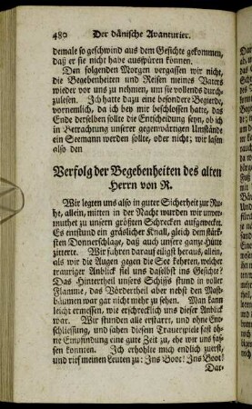 Verfolg der Begebenheiten des alten Herrn von R.