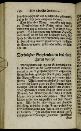 Verfolg der Begebenheiten des alten Herrn von R.
