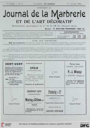 No. 5 (1er Janvier 1904)