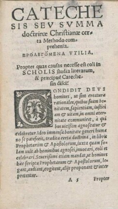 Catechesis Sev Svmma doctrinæ Christianæ certa Methodo comprehensa.