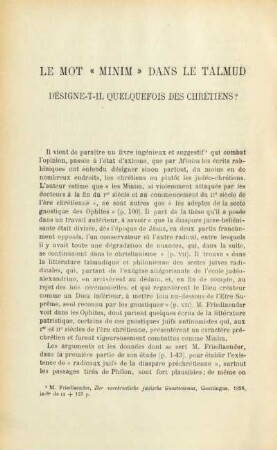 Le mot "Minim" dans le Talmud, désigne-t-il quelquefois des chrétiens?