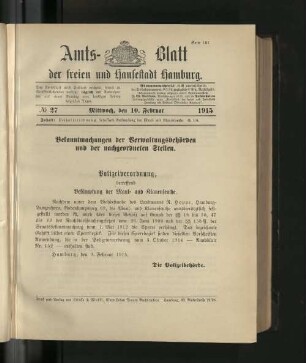 No. 27, 10. Februar 1915