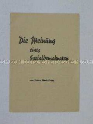Sozialdemokratische Propagandaschrift gegen die Wiederbewaffnung