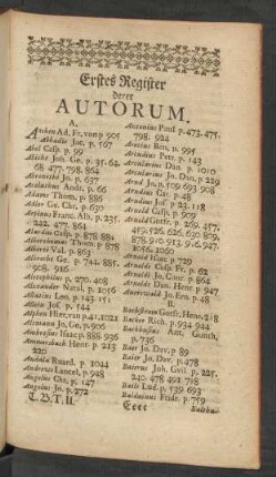 Erstes Register derer Autorum