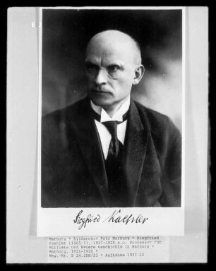 Siegfried Kaehler (1885-?), 1927-1928 a.o. Professor für Mittlere und Neuere Geschichte in Marburg